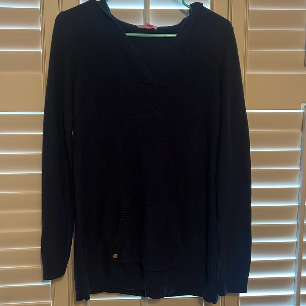 Lilly Pulitzer Navy Sweater with Hood